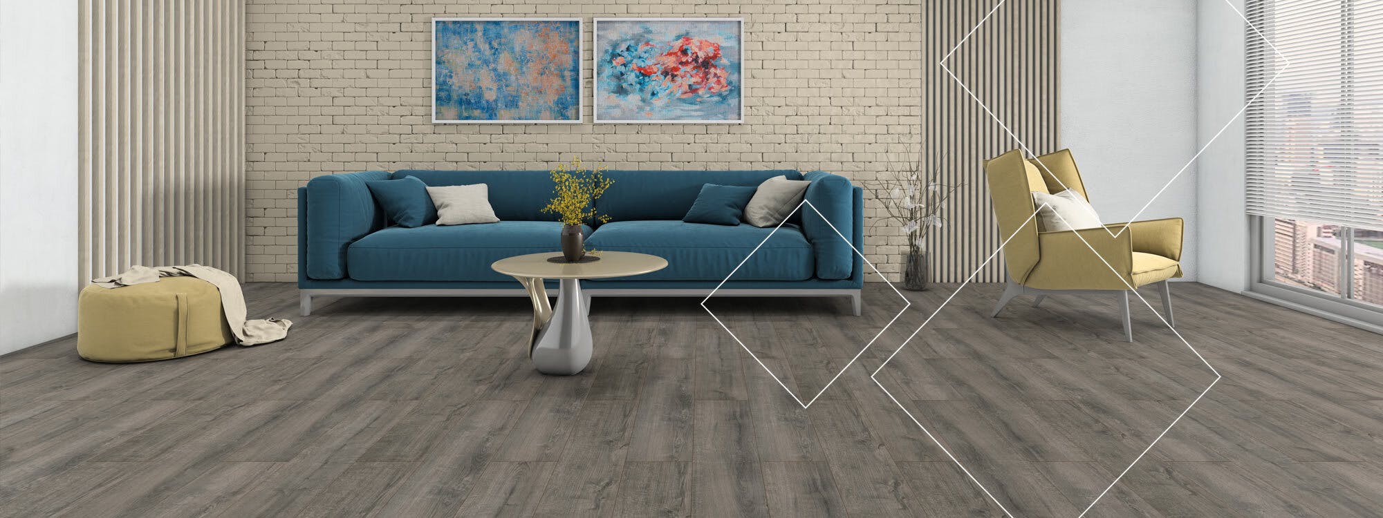 Laminate flooring in living room