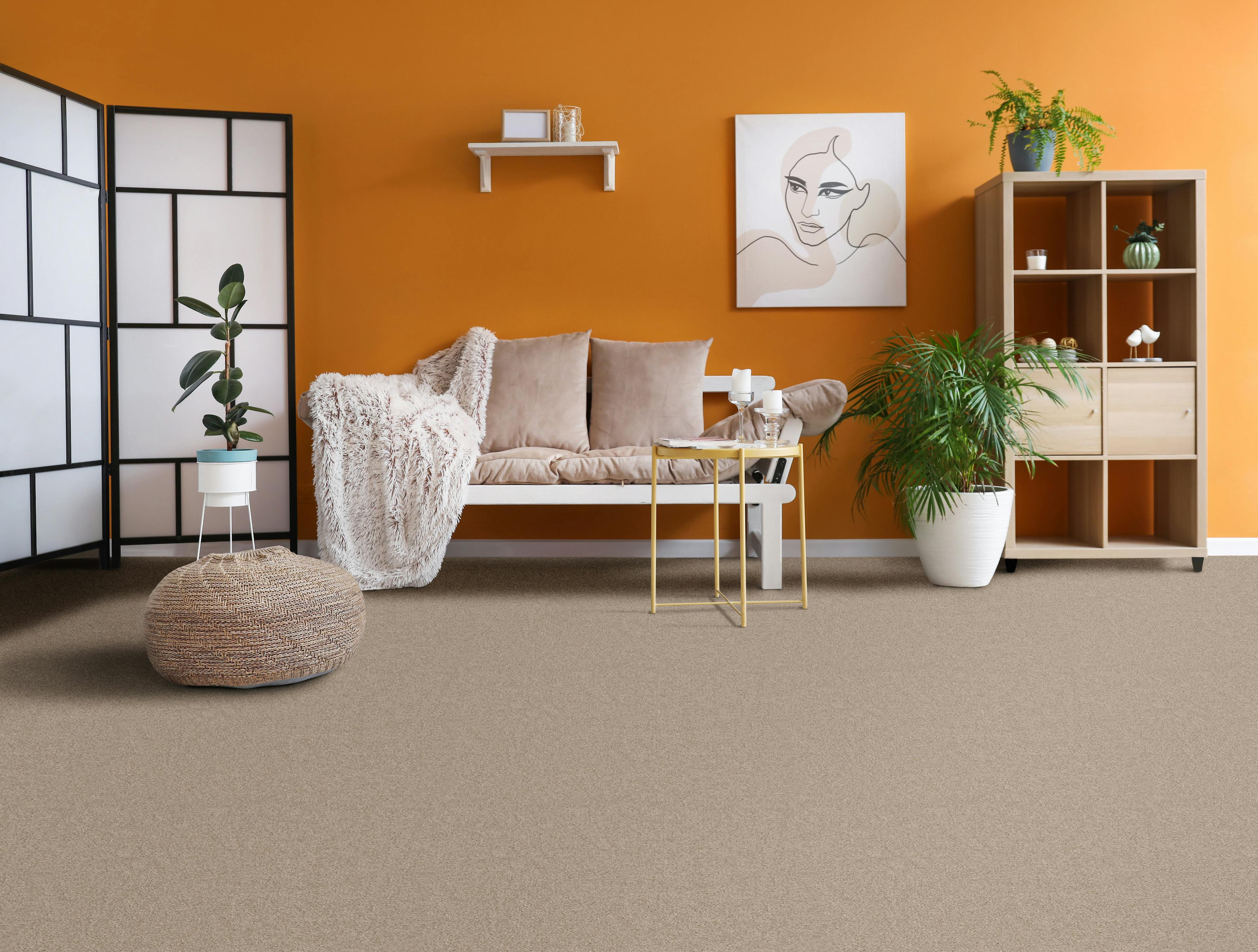 100% recycled PP twist pile carpet in living room